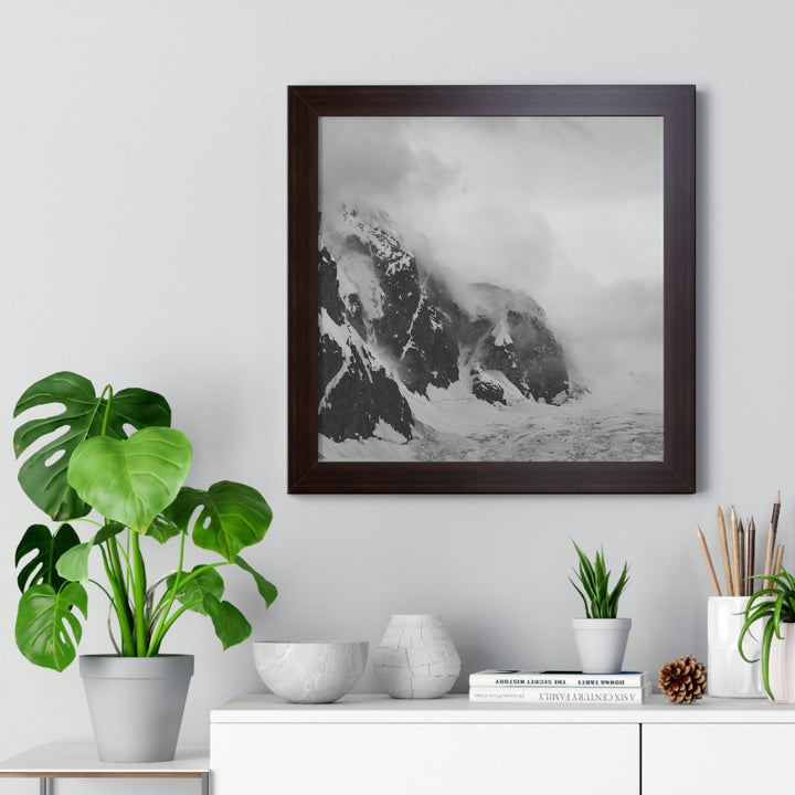 The Mist Descends in Black and White - Framed Print - Visiting This World