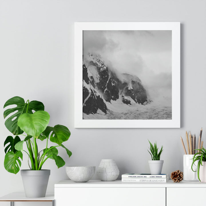 The Mist Descends in Black and White - Framed Print - Visiting This World