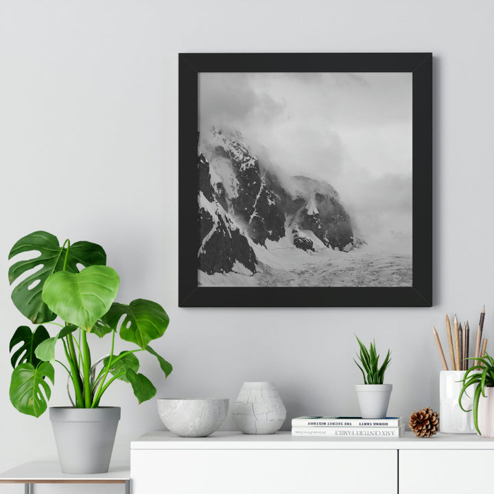 The Mist Descends in Black and White - Framed Print - Visiting This World