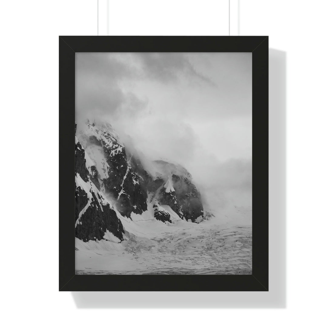 The Mist Descends in Black and White - Framed Print - Visiting This World