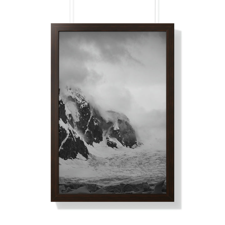 The Mist Descends in Black and White - Framed Print - Visiting This World