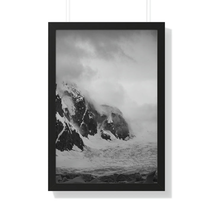 The Mist Descends in Black and White - Framed Print - Visiting This World