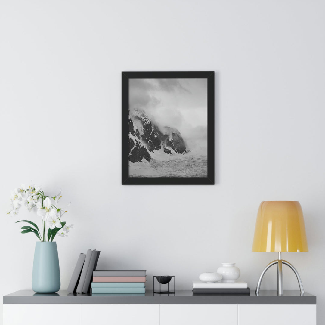 The Mist Descends in Black and White - Framed Print - Visiting This World