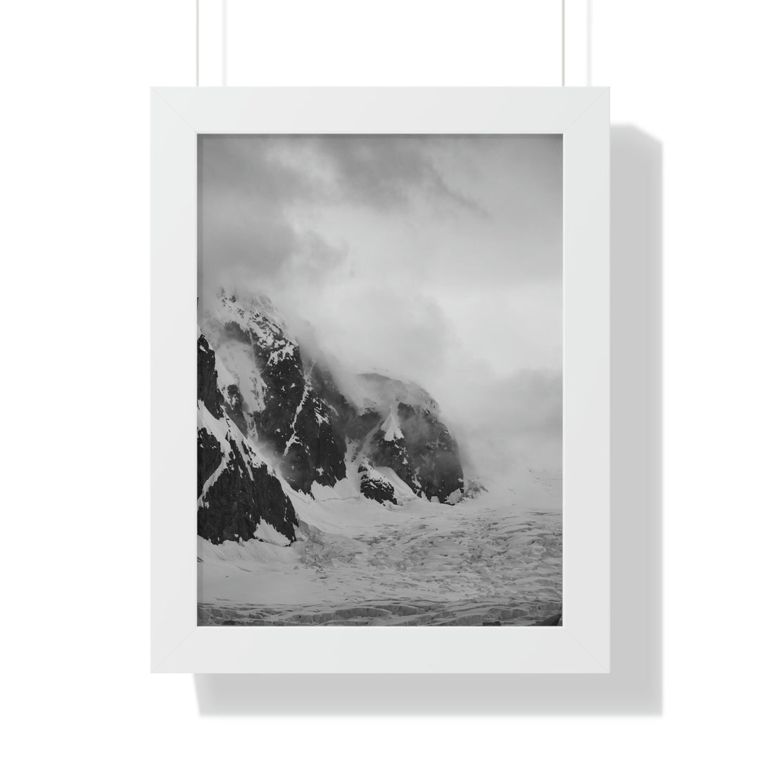 The Mist Descends in Black and White - Framed Print - Visiting This World