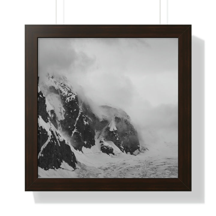 The Mist Descends in Black and White - Framed Print - Visiting This World