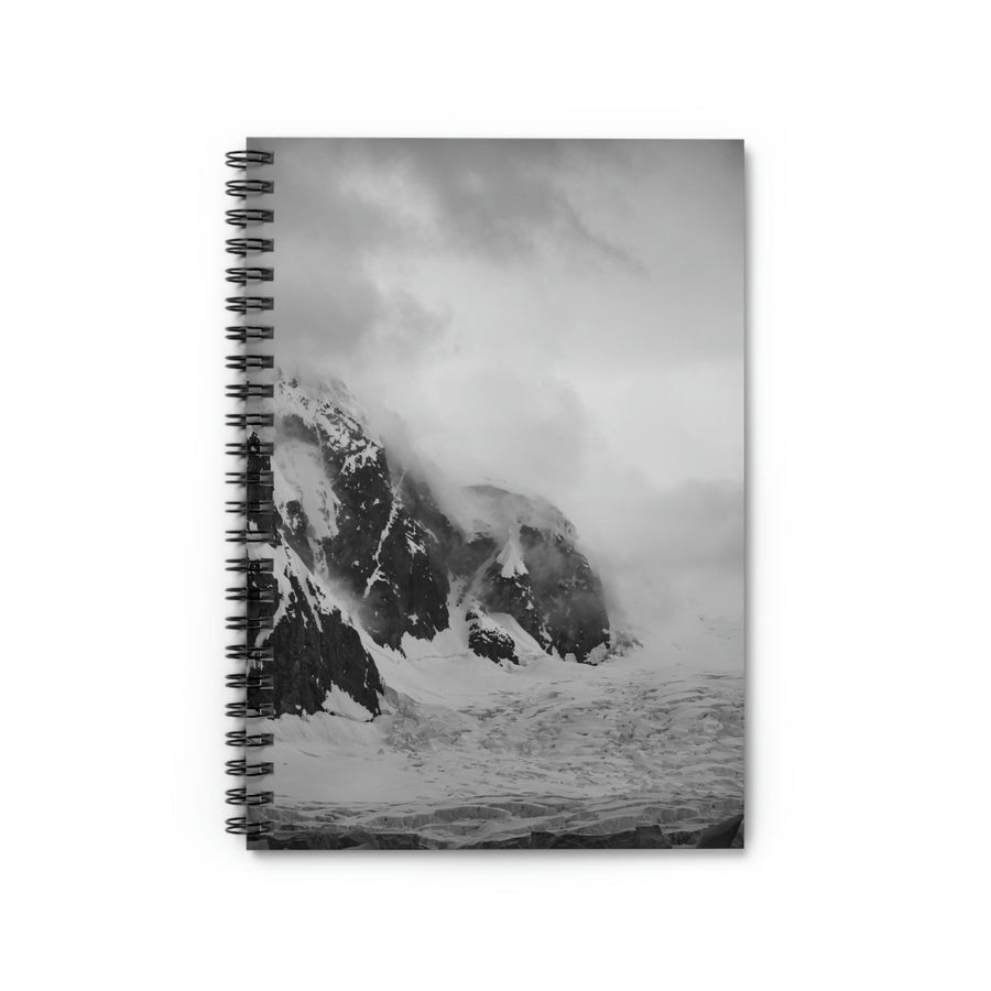 The Mist Descends in Black and White - Spiral Ruled Line Notebook - Visiting This World