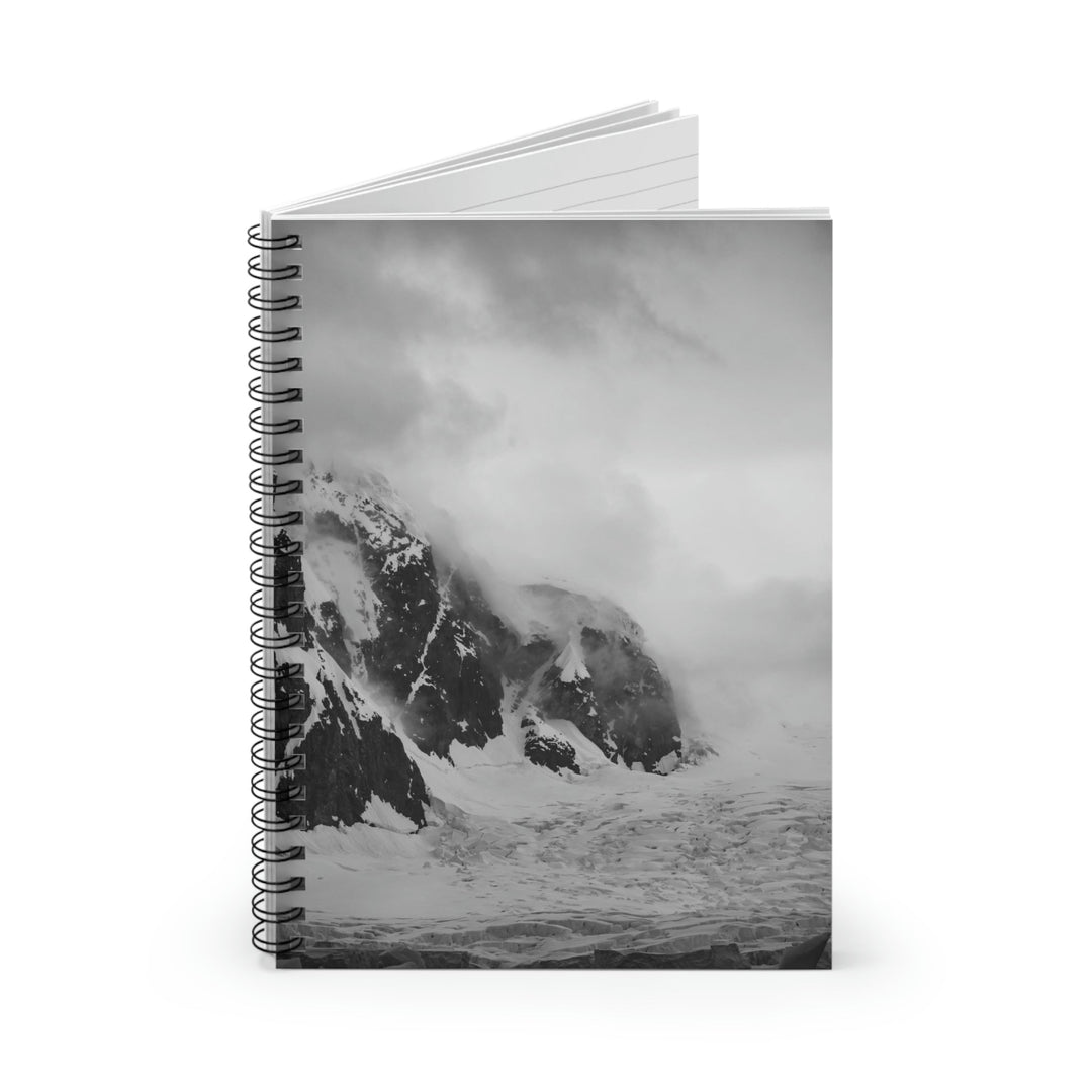 The Mist Descends in Black and White - Spiral Ruled Line Notebook - Visiting This World