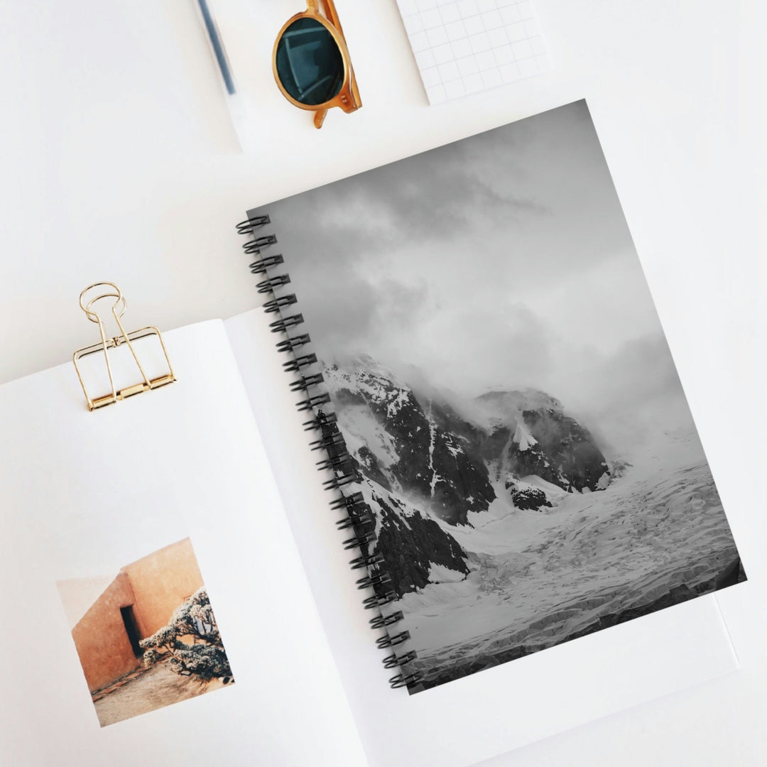 The Mist Descends in Black and White - Spiral Ruled Line Notebook - Visiting This World