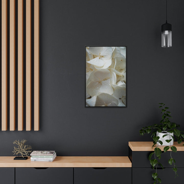 White Hydrangea Detail - Canvas with Frame - Visiting This World