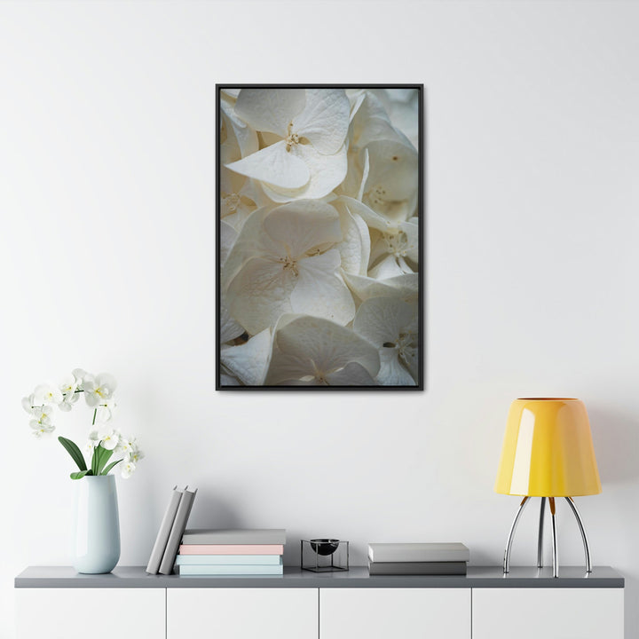 White Hydrangea Detail - Canvas with Frame - Visiting This World