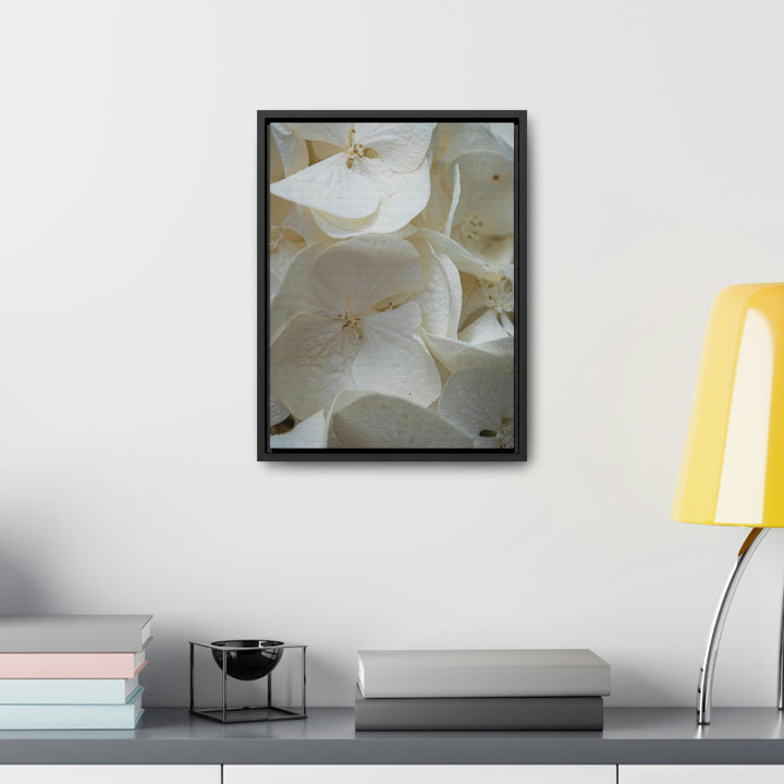 White Hydrangea Detail - Canvas with Frame - Visiting This World