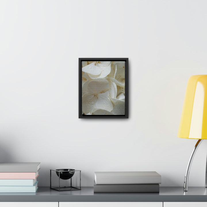 White Hydrangea Detail - Canvas with Frame - Visiting This World