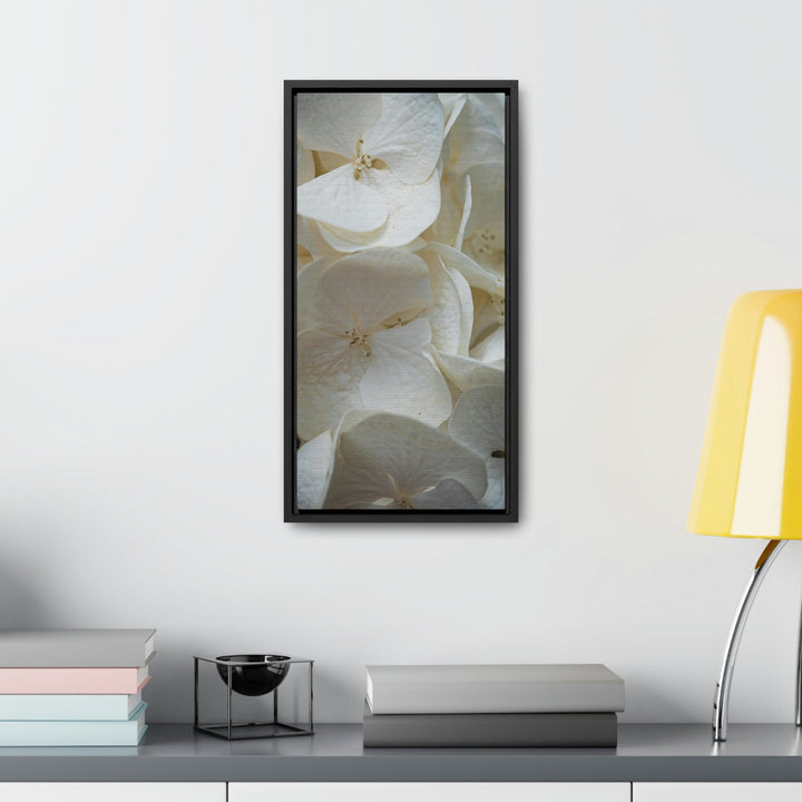 White Hydrangea Detail - Canvas with Frame - Visiting This World