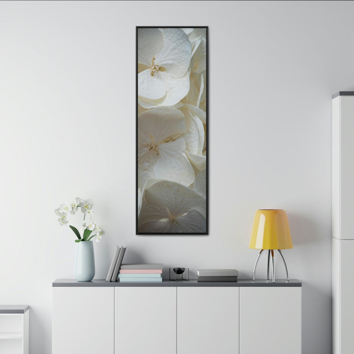 White Hydrangea Detail - Canvas with Frame - Visiting This World