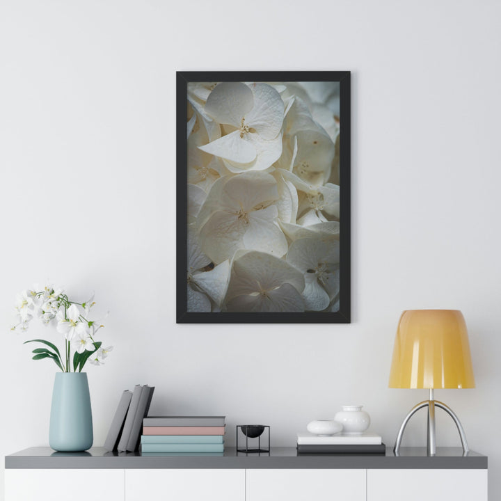 White Hydrangea Detail - Framed Print - Visiting This World