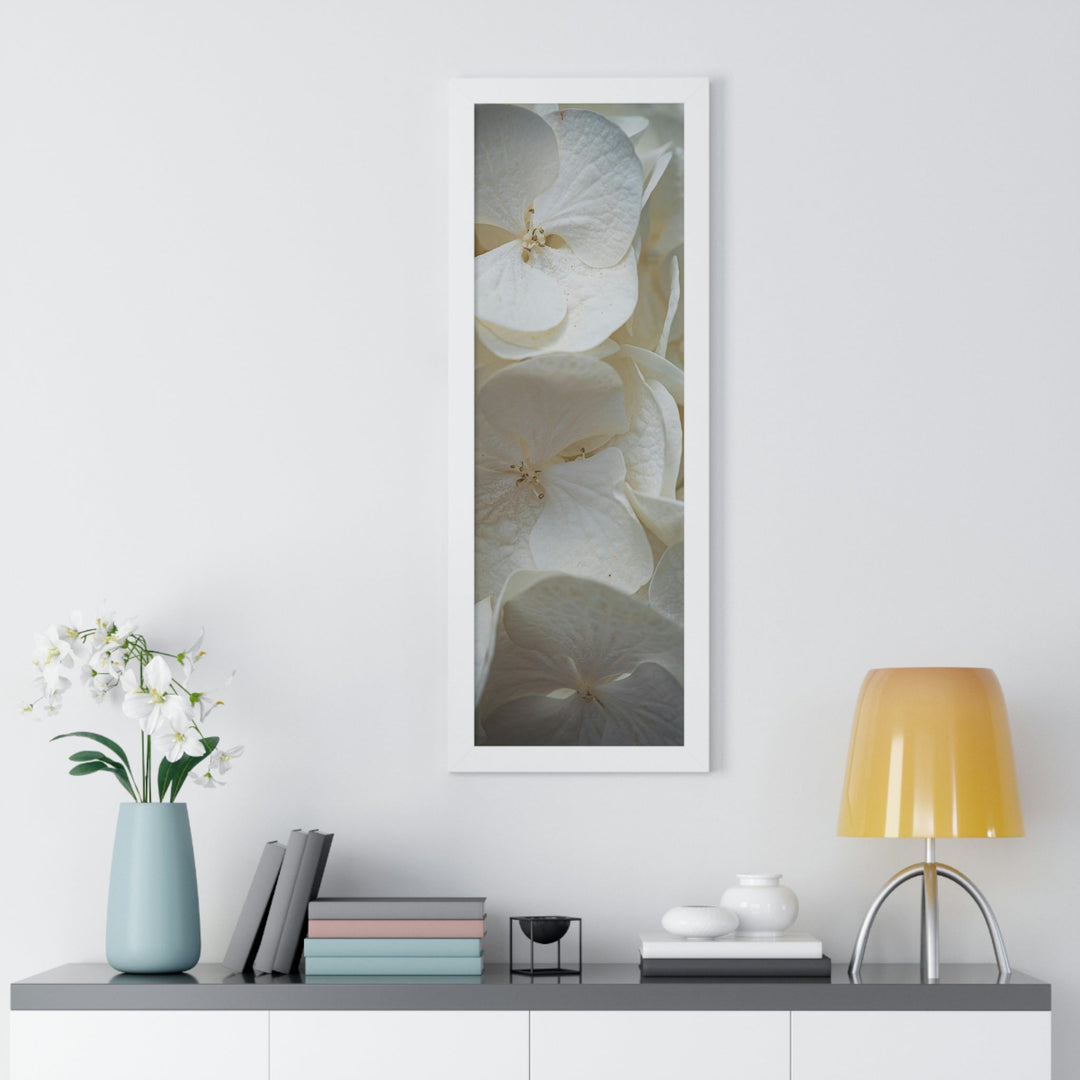 White Hydrangea Detail - Framed Print - Visiting This World