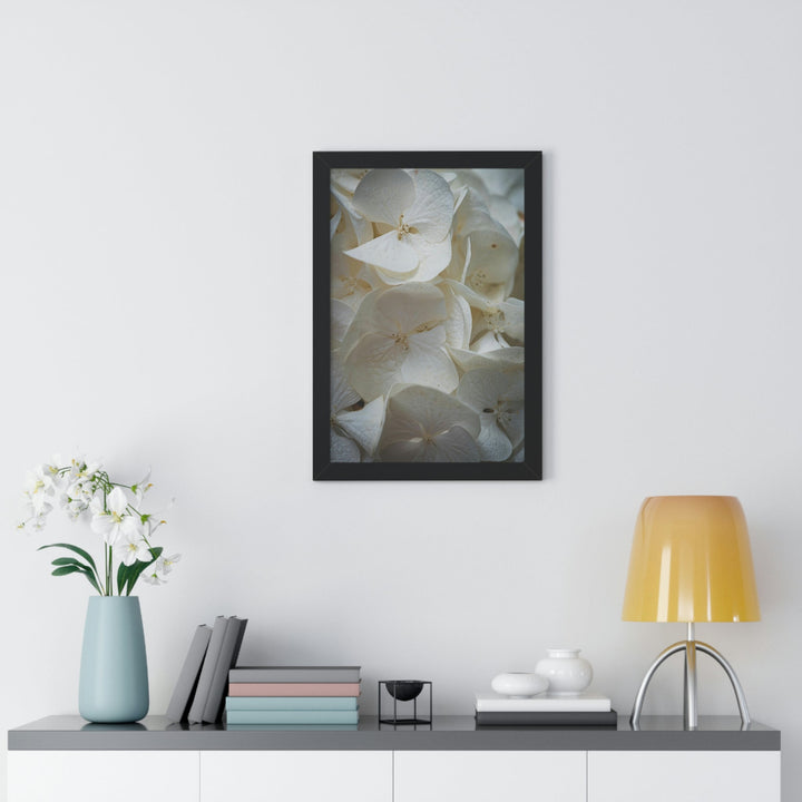 White Hydrangea Detail - Framed Print - Visiting This World