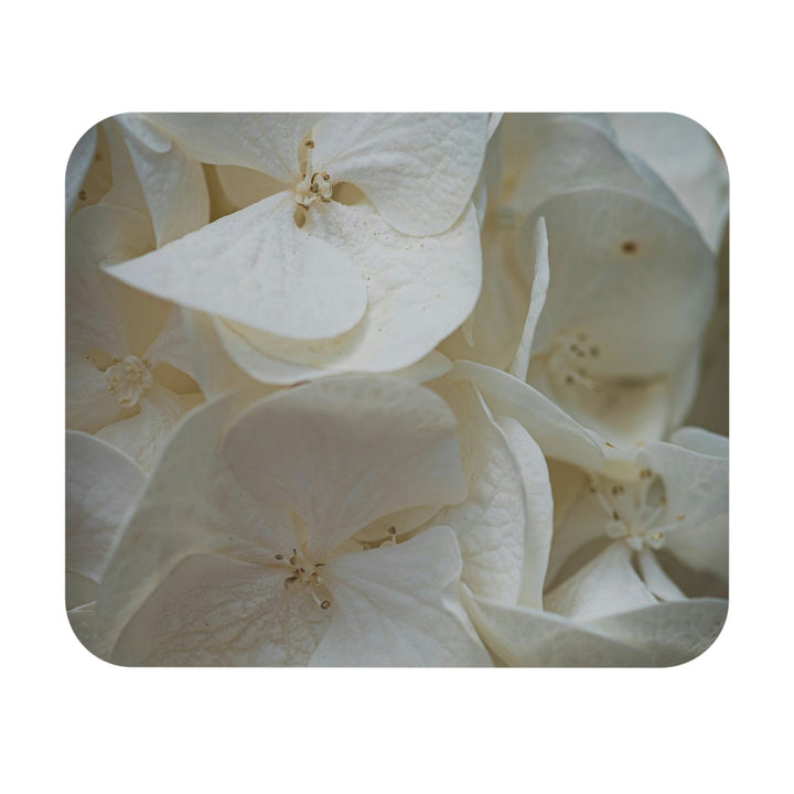 White Hydrangea Detail - Mouse Pad (Rectangle) - Visiting This World