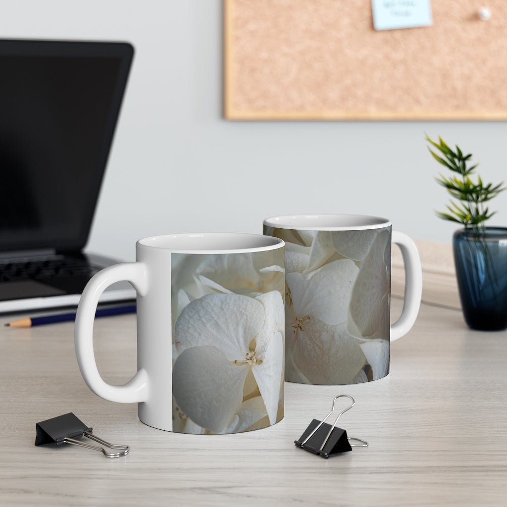 White Hydrangea Detail - Mug 11oz - Visiting This World