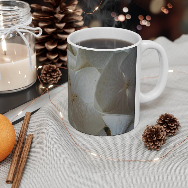 White Hydrangea Detail - Mug 11oz - Visiting This World