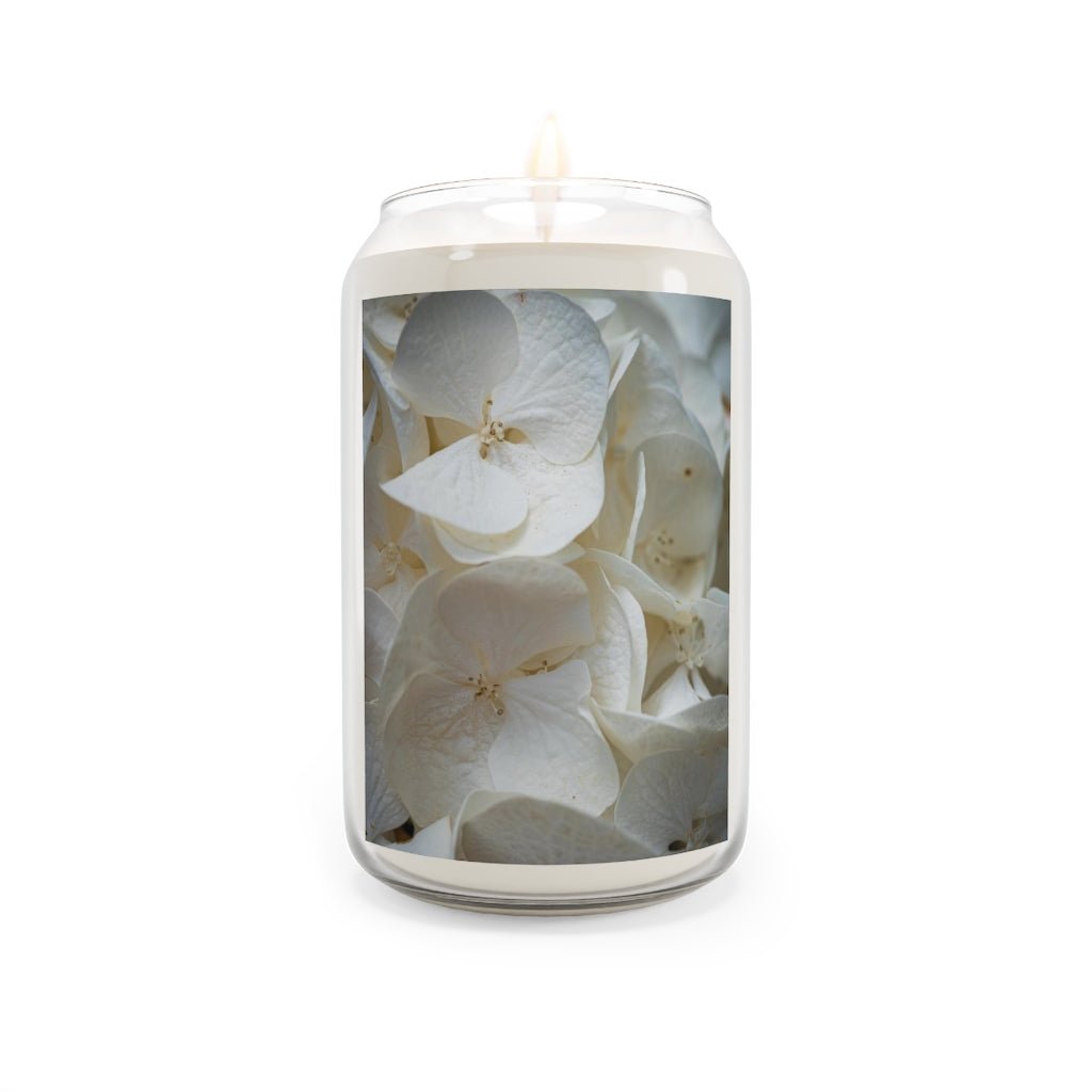 White Hydrangea Detail - Scented Candle, 13.75oz - Visiting This World