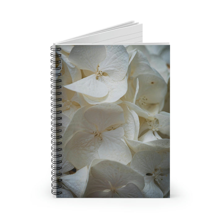 White Hydrangea Detail - Spiral Ruled Line Notebook - Visiting This World