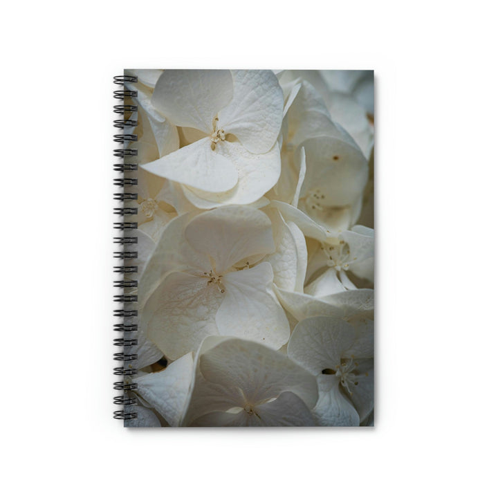 White Hydrangea Detail - Spiral Ruled Line Notebook - Visiting This World