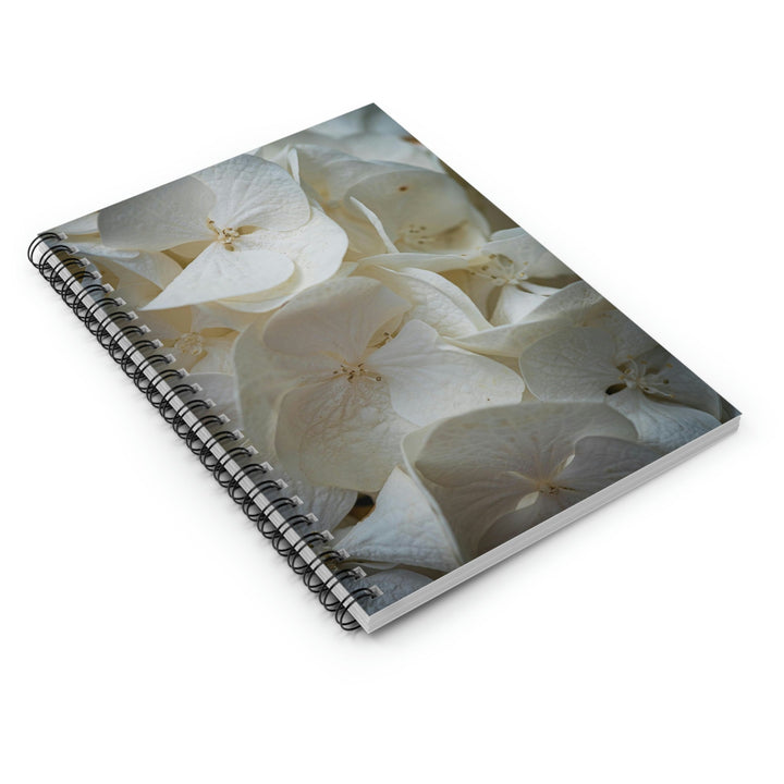 White Hydrangea Detail - Spiral Ruled Line Notebook - Visiting This World