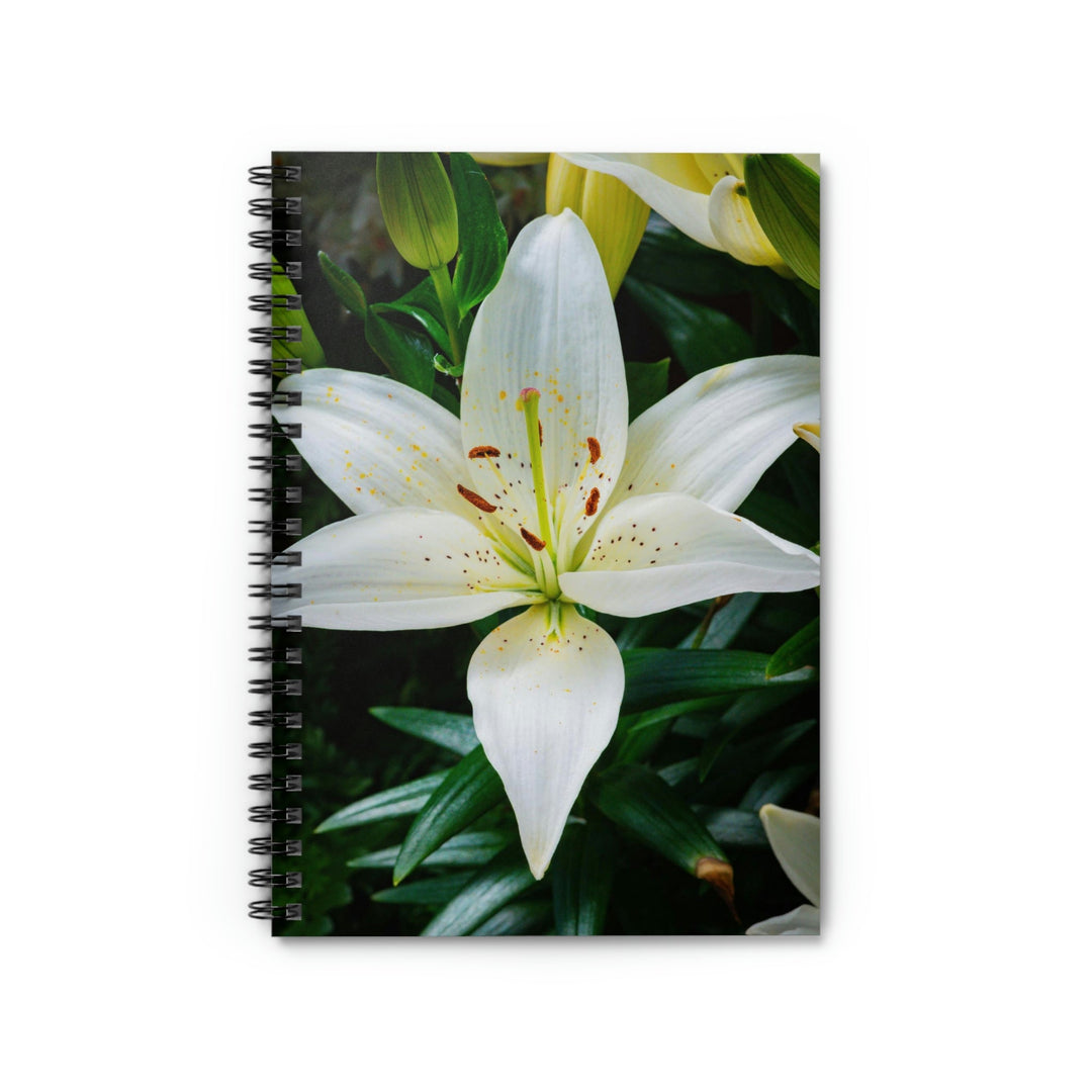 White Lily - Spiral Ruled Line Notebook - Visiting This World