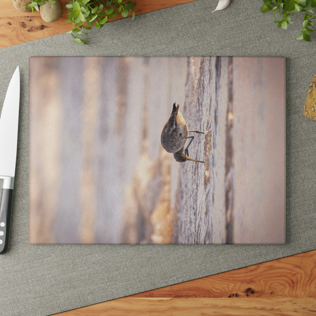 Willet Itch - Glass Cutting Board - Visiting This World