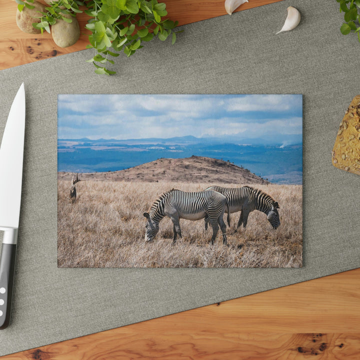 Zebra-Striped Expanse - Glass Cutting Board - Visiting This World