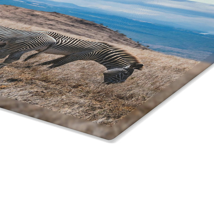 Zebra-Striped Expanse - Glass Cutting Board - Visiting This World