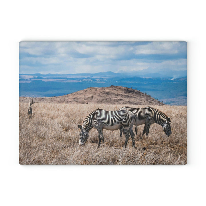 Zebra-Striped Expanse - Glass Cutting Board - Visiting This World