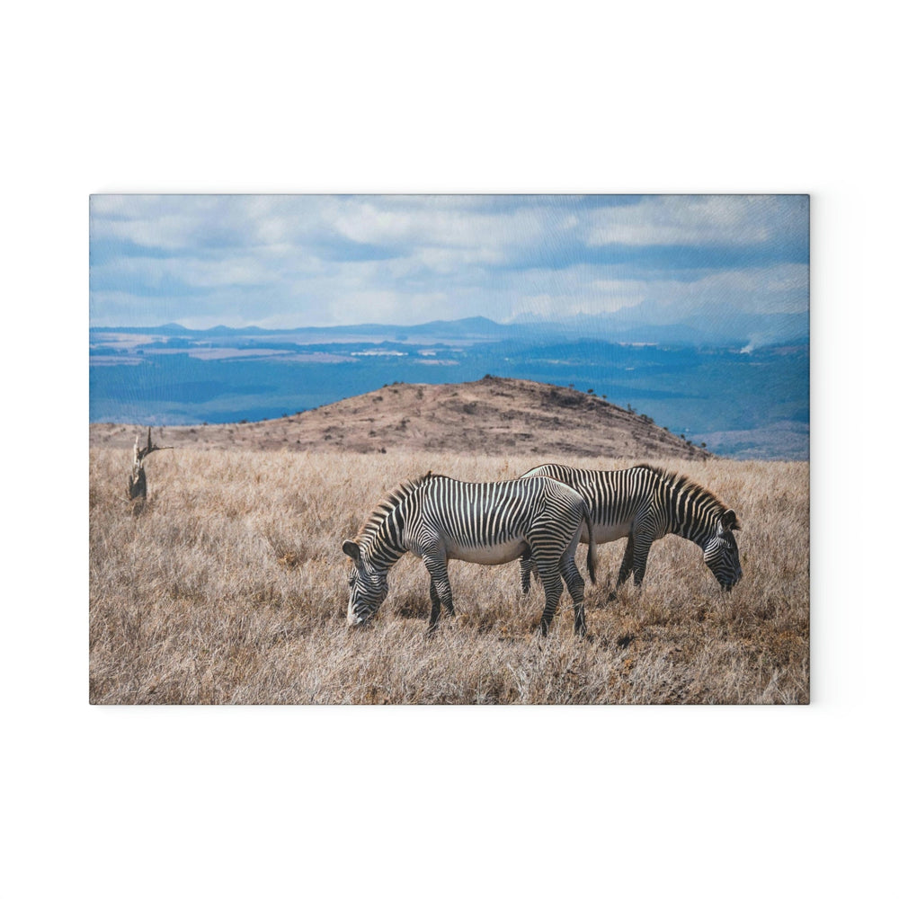 Zebra-Striped Expanse - Glass Cutting Board - Visiting This World