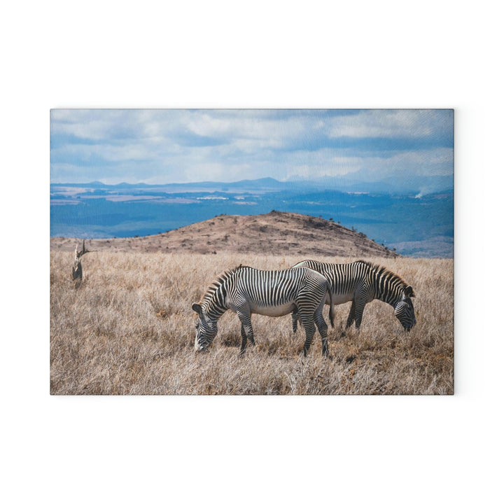 Zebra-Striped Expanse - Glass Cutting Board - Visiting This World