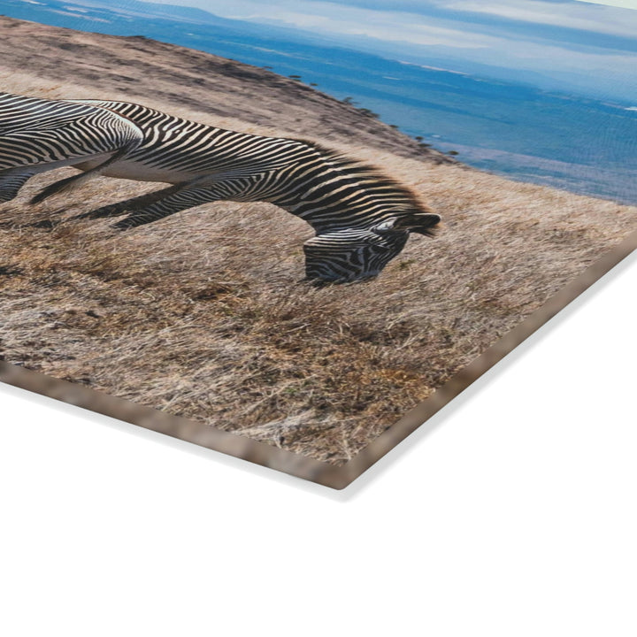 Zebra-Striped Expanse - Glass Cutting Board - Visiting This World