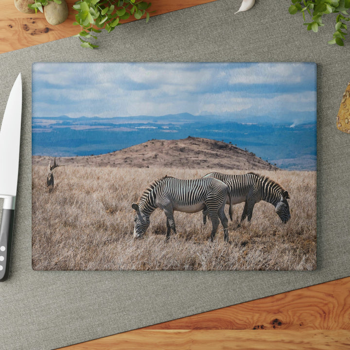 Zebra-Striped Expanse - Glass Cutting Board - Visiting This World