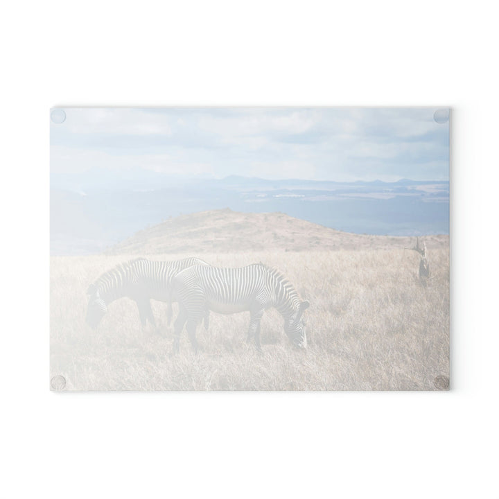 Zebra-Striped Expanse - Glass Cutting Board - Visiting This World