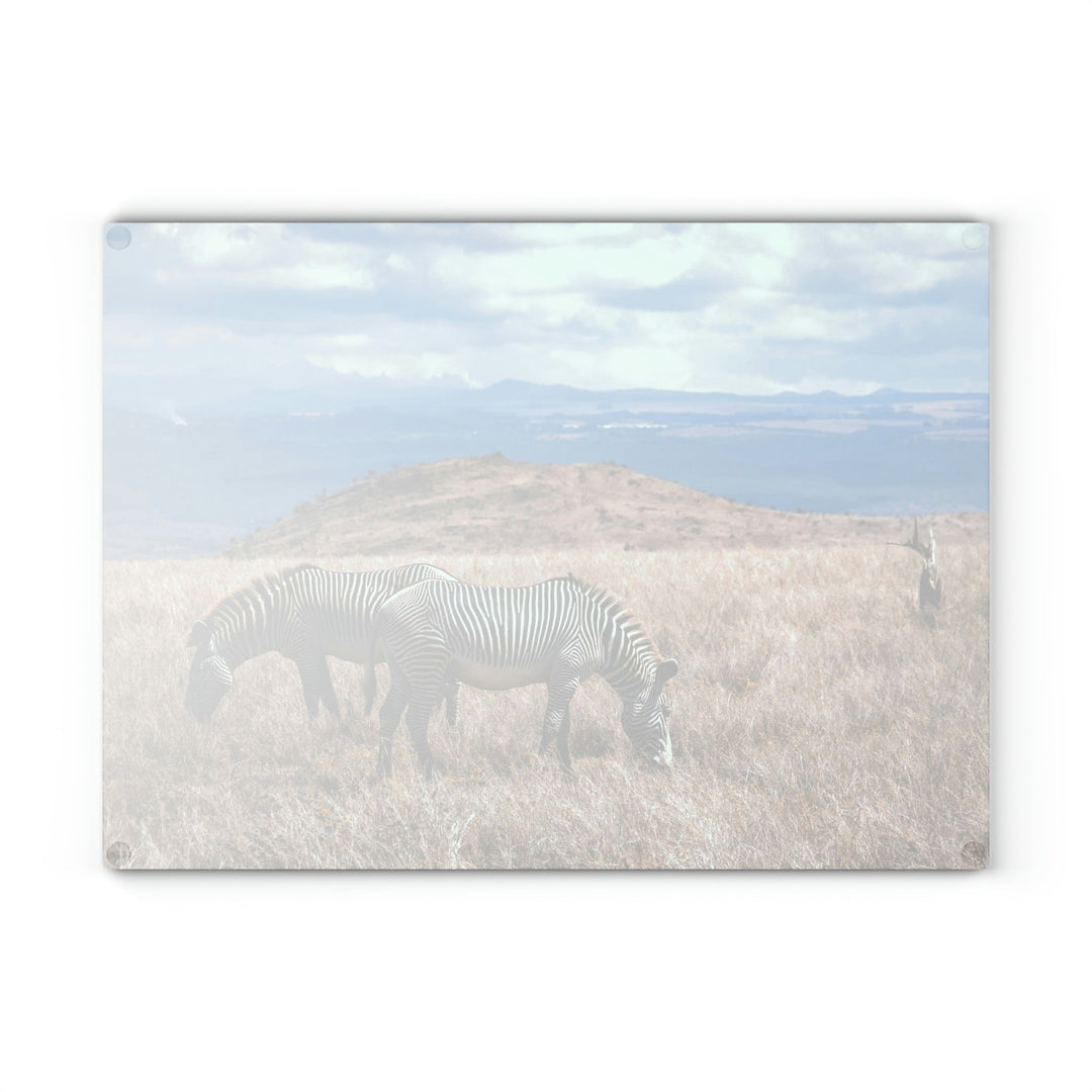 Zebra-Striped Expanse - Glass Cutting Board - Visiting This World